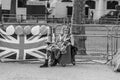 THE MALL, LONDON - 4 May 2023: Royalist outside of Buckingham Palace ahead of the Coronation of King Charles Royalty Free Stock Photo