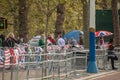 THE MALL, LONDON - 4 May 2023: Royalists camped outside of Buckingham Palace ahead of the Coronation of King Charles Royalty Free Stock Photo