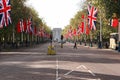 The Mall London with Union and Norwegian flags.