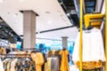 Mall people blurred background. Interior of retail centre store in soft focus. People shopping in modern commercial mall center. Royalty Free Stock Photo