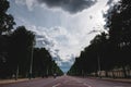 The Mall a tree-lined royal road leading from Trafalgar Square to Buckingham Palace Almost empty during lockdown Royalty Free Stock Photo