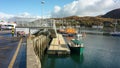 Mallaig, United Kingdom - 16 OCTOBER 2019 : View of Mallaig harbor during cloudy evening.