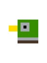 Mallard duck colorful pixel like Minecraft block cube shape