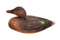 Mallard Duck Decoy isolated on white Royalty Free Stock Photo