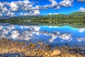 Mallard duck Lake District Cumbria England UK Ullswater water like glass hdr Royalty Free Stock Photo