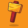 Construction mallet isolated cartoon vector illustration in flat style Royalty Free Stock Photo