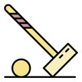 Mallet croquet ball icon color outline vector Royalty Free Stock Photo