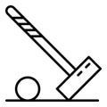 Mallet croquet ball icon, outline style Royalty Free Stock Photo