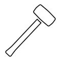 Mallet icon. Carpenter`s hammer made of hard wood or rubber for various types of work. Royalty Free Stock Photo