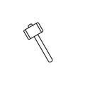 Mallet line icon, build repair elements, Royalty Free Stock Photo
