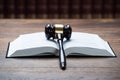 Mallet On Open Legal Book In Courtroom Royalty Free Stock Photo