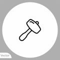 Mallet vector icon sign symbol Royalty Free Stock Photo