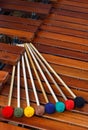 Mallets resting on marimba Royalty Free Stock Photo