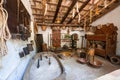 Old kitchen. Medieval manor-museum La Granja on the island