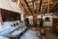 Old kitchen. Medieval manor-museum La Granja on the island