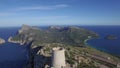 Mallorca, Balearic Islands, Spain: a panoramic view of Cap de Formentor seen from the Talaia d`Albercutx. The Talaia d`Albercutx.