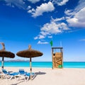 Mallorca Can Picafort beach in alcudia bay Majorca Royalty Free Stock Photo