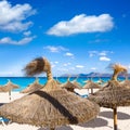 Mallorca Can Picafort beach in alcudia bay Majorca Royalty Free Stock Photo