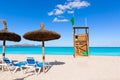 Mallorca Can Picafort beach in alcudia bay Majorca Royalty Free Stock Photo