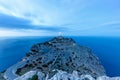Mallorca lighthouse blue hour Majorca Cap Formentor landscape Mediterranean Sea Spain copyspace travel