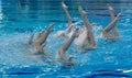 Mallorca local Synchronized swimming team practice routine detail