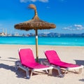 Mallorca Platja de Alcudia beach in Majorca Royalty Free Stock Photo