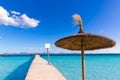 Mallorca Platja de Alcudia beach pier in Majorca Royalty Free Stock Photo