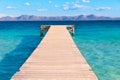 Mallorca Platja de Alcudia beach pier in Majorca Royalty Free Stock Photo