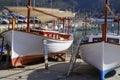 Mallorca Soller port harbor with wooden boats