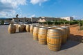 Wine barrels of oak