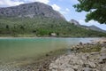 Mallorca, Spain - 12 June, 2023: Embassament de Cuber reservoir from the GR221 hiking trail. Serra de Tramuntana, Mallorca