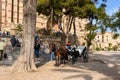 Horse carriage in Old Town of Palma de Mallorca on the Island of Mallorca, Baleares, Spain Royalty Free Stock Photo