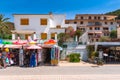 Souvenir stand in the Port de Soller, a popular family resort of Mallorca. Spain Royalty Free Stock Photo