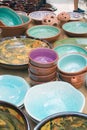 Ceramics and stoneware bowls Royalty Free Stock Photo