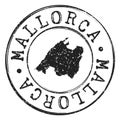 Mallorca Spain Stamp Postal. Map Silhouette Seal. Passport Round Design. Vector Icon. Design Retro Travel.