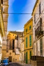 Old houses in the mediterranean town Felanitx on Majorca Royalty Free Stock Photo