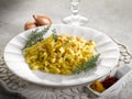 Malloreddus pasta with mozzarella Royalty Free Stock Photo