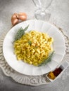 Malloreddus pasta with mozzarella Royalty Free Stock Photo