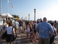 Mallory Square in Key West Florida. A crowd gathers to watch ships and performances.