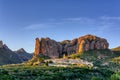 Mallos de Aguero rocks at sunset, Huesca province, Spain Royalty Free Stock Photo