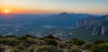 Mallos of Riglos at sunset from top of the mountain