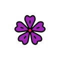 Mallow flower icon. Simple color with outline vector elements of healing plant icons for ui and ux, website or mobile application