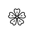 Mallow flower icon. Simple line, outline vector elements of botanicals icons for ui and ux, website or mobile application