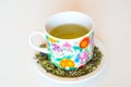 Mallow herbal tea cup Royalty Free Stock Photo