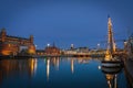 Malmo Old Lighthouse, a beautiful lighthouse in the center of the Swedish city Royalty Free Stock Photo