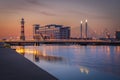 Malmo Old Lighthouse, a beautiful lighthouse in the center of the Swedish city Royalty Free Stock Photo