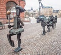 Bronze sculpture The Optimists Orchestra by Yngve Lundell at Sodergatan street