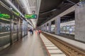 MALMO, SWEDEN - AUGUST 27, 2016: Platform of Central train Station in Malmo, Swed Royalty Free Stock Photo