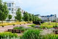 Happy people in Vastra Hamnen district in Malmo