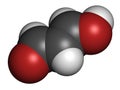 Malondialdehyde MDA, enol form molecule. Marker of oxidative stress and naturally produced during the lipid peroxidation of.